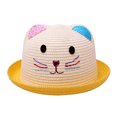 thumbnail image 1 of MIASHUI Kids Beach Straw Hat Summer Breathable Cartoon Cute Cap,Yellow,One Size, 1 of 2