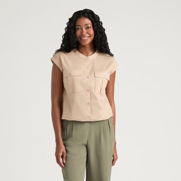 Haut cargo en lurex pour femme Mexx avec taille élastique