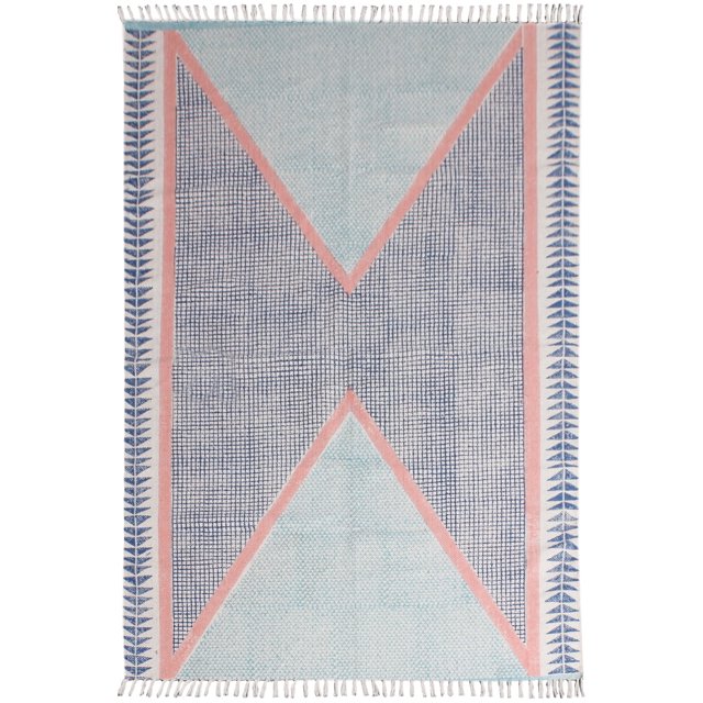 Casavani Eco friendly Dining Area Garden Rug, Blue 4x15 feet