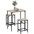 thumbnail image 1 of HOMCOM Ensemble de Salle à Manger 3 Pcs, Ensemble de Table de Bar pour 2 avec Repose-Pieds, Naturel, 1 of 10