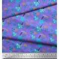 thumbnail image 2 of Soimoi Poly Georgette Fabric Leaves & Floral Print Sewing Fabric Yard 42 Inch Wide, 2 of 5