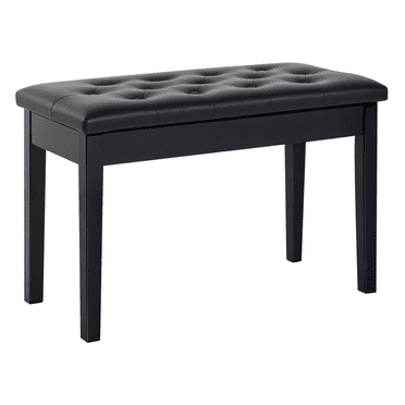 HOMCOM Banc de Rangement Rembourré 30 Pouces pour Piano Siège Clavier en Cuir Synthétique (Noir)