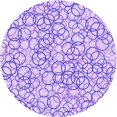 thumbnail image 1 of Ahgly Company Tapis de Zone Rond d'Intérieur Lavable à la Machine, Style Transitionnel, Aztèque Violet, 3 Pieds Rond, 1 of 7