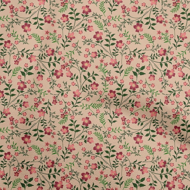 oneOone Viscose Chiffon Light Brown Fabric Florals Sewing Craft Projects Fabric Prints By Yard 42 Inch Wide