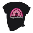 thumbnail image 5 of Meichang Hauts pour Femmes Tendance T-Shirt de la Saint-Valentin Hauts Mignons Imprimé Cœur Hauts de Fête Manches Courtes Décontracté Col Rond Chandail T-Shirts Blouses, 5 of 5