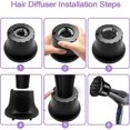 thumbnail image 5 of Diffuseur Universel pour Cheveux 1.4 Pouces à 2.6 Pouces Diffuseur Réglable pour Cheveux Bouclés Ou Ondulés Coiffure 1pcs-Noir, 5 of 5