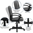 thumbnail image 2 of Mid-Back Gray Fabric Executive Swivel Chair with Nylon Arms, 2 of 9