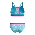 thumbnail image 4 of Speedo Girl's UV Protection Printed Colour Block Thin Strap Two Piece Bikini Set Swimsuit - Picton Blue, Size 16, 4 of 4
