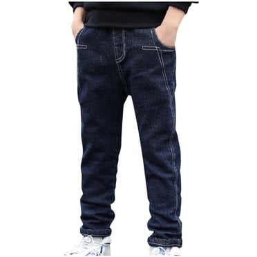 Yuyuzo Jeans pour Bébés Garçons, Tout-Petits, Taille Élastique, Pantalon Jogger en Denim, Pantalon Décontracté Ample avec Poches