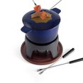 thumbnail image 2 of Swissmar Sierra 11-Piece Cast Iron Fondue Set, 1.6 L, Blue, Perfect for Cheese, Chocolate & Meat Fondue, 2 of 8