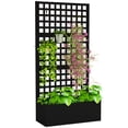 thumbnail image 1 of Outsunny Galvanized Planter Box with Trellis, 35" x 16" x 70", Black, 1 of 10