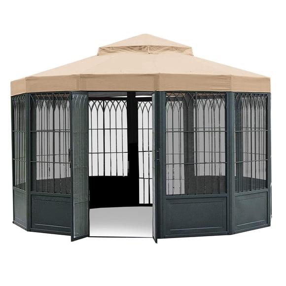 Garden Winds Replacement Canopy Top Cover for SAMS Club Sunhouse Gazebo - Riplock 350 - Beige