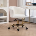 thumbnail image 2 of Vinsetto Chaise de Bureau Duveteuse à Hauteur Réglable, Sans Accoudoirs, Or, 2 of 10