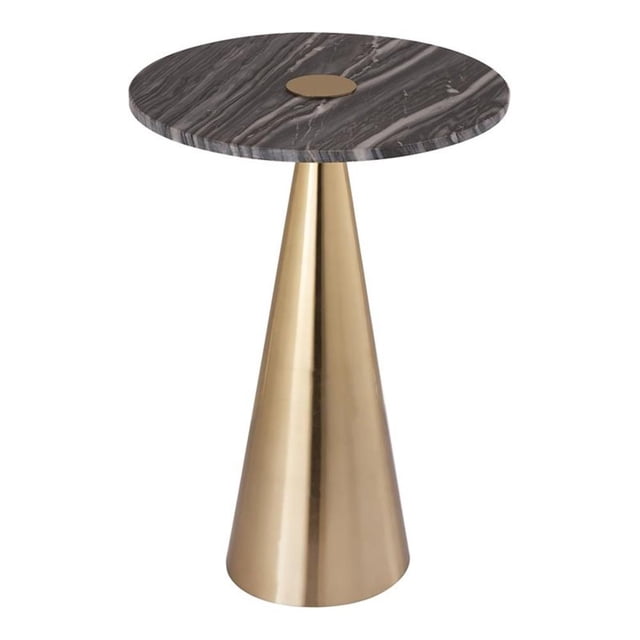 TOV Furniture Addyson Table d'Appoint Transitionnel en Marbre et Fer de 22 Po H, Or