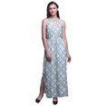 thumbnail image 1 of Bimba Robe Maxi Teinture sur Nœuds pour Femmes à Col Rond, Taille à Cordon, Imprimé, avec Fentes Latérales, Tenue d'Été - XX-Grand, 1 of 6