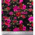 thumbnail image 1 of Soimoi Polyester Crepe Fabric Leaves & Floral Fabric Prints by Yard 42 Inch Wide, 1 of 3