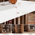 thumbnail image 4 of GloryStar 63 Inch Modern Bar Table, Counter Height Design with 2-Tier Storage, Accommodates 4-8 People, Versatile Pub Table for Breakfast, Coffee, Dining Room, Bistro, or Living Room, 4 of 7