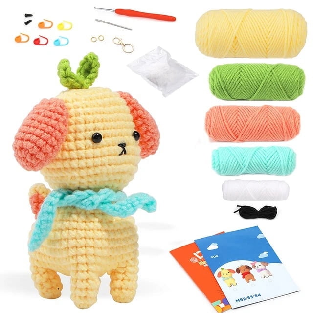 Knitting Kit for Adults Crochet Animal Kit for Beginners with Step-by-Step Instructions Crochet Yarn Crochet Accessories