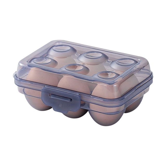 Stackable Egg Storage Container for Refrigerator | Portable Food Grade Plastic Egg Holder with Handle | Household Kitchen Refrigerator Organizer Box, 1-Pack | Size S
