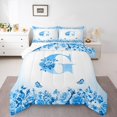thumbnail image 1 of Erosebridal Letter Comforter Sets Queen Size For Teens,Rose Flower Bedding Queen Comforter Set,Butterfly Room Decorative,Reversible,Ultra Soft,3-Piece, 1 of 8