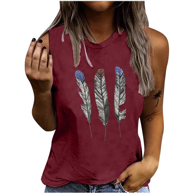 Birdeem Mode Femmes Décontracté Sans Manches Imprimé Chandails en Molleton Hauts Chemise Gilet Fin