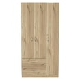 thumbnail image 1 of TUHOME Austral 3 Doors Armoire Engineered Wood Armoires in  Beige, 1 of 8