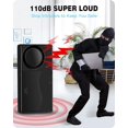 thumbnail image 2 of Wireless Vibration Alarm with Remote Control Anti-theft Alarm Bicycle/Motorcycle/Vehicle Security Alarm, 110db Loudness, Door and Window Alarm (Black), 2 of 3