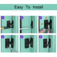 thumbnail image 4 of ORUYROP 90 Degree Locking Privacy Lock Sliding barn Door Latch Right Angle Door Clasp cam Lock (2 Small Black), 4 of 4