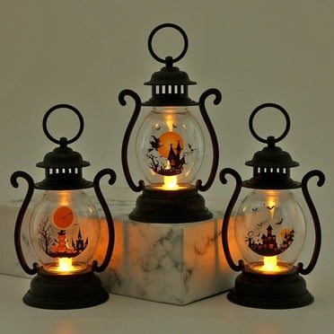 EASTIN Lanterne à DEL d'Halloween, Lampe, Décorations Effrayantes, Écoénergétique, Maison, Fête, Durable, Remplacement de Pile Facile, Lanterne pour Lueur Festive