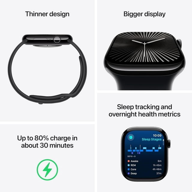 Apple Watch Series 10 GPS + Cellular 42mm with Heart Rate, ECG & Sleep Tracking