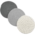 thumbnail image 1 of Cribun Potholders Set Trivets Set 3pcs 18 cm Diam 100% Eco Pure Cotton Thread Weave Trivets for Hot Pots and Pans | Kitchen Trivets for Hot Dishes Pot Holders, 1 of 8