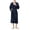 Navy, variant on Mens Hooded Robe Plush Shawl Collar Kimono Bathrobe Soft Warm Flannel Fleece Spa Robes Housecoat Pajamas