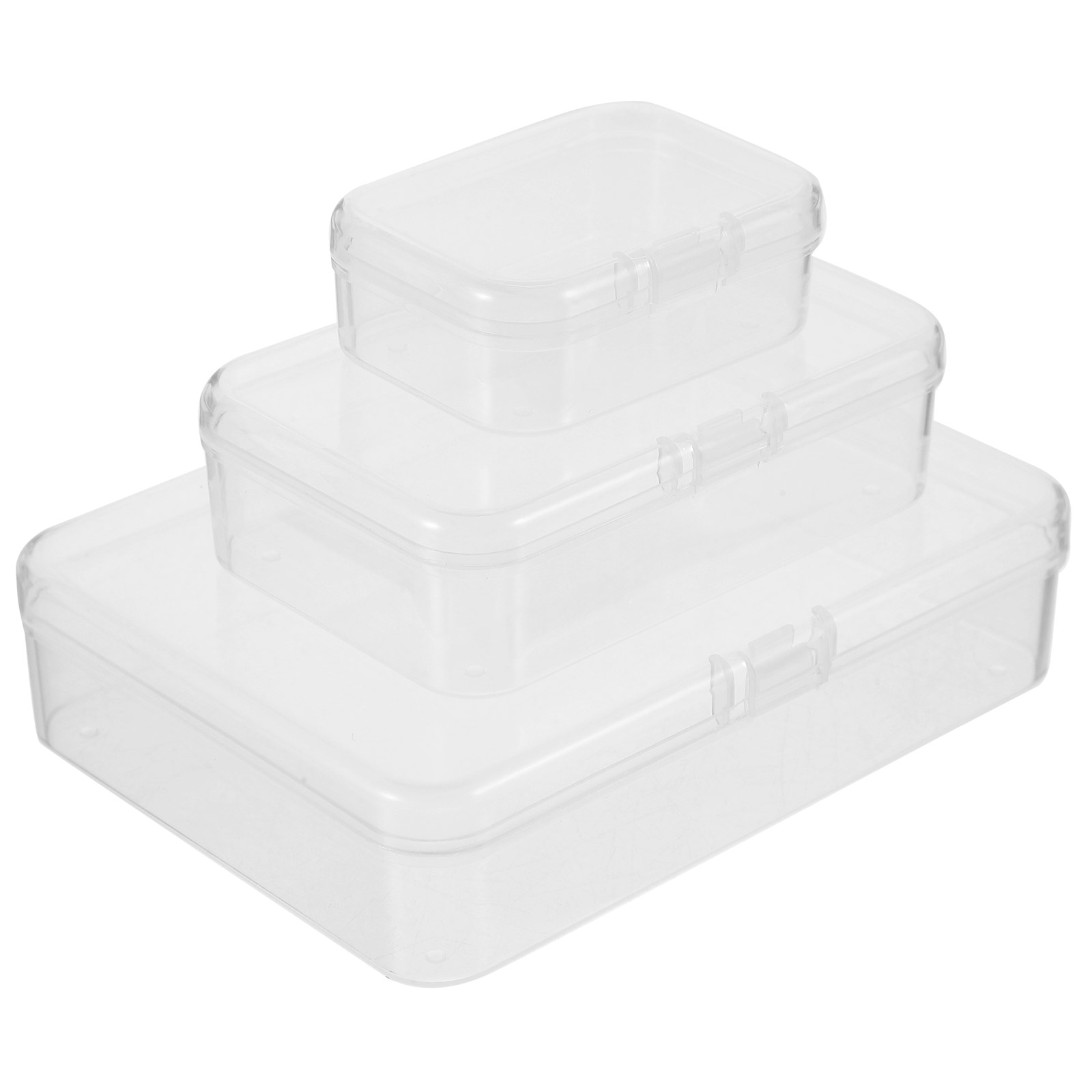 28 Pcs Boîtes de Rangement en Plastique Transparent pour Perles Boîtes de Rangement Vides avec Couvercle à Charnière