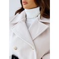 thumbnail image 2 of LinYooLi Manteau Caban à Double Boutonnage pour Femmes, Col Cranté, Hiver, Décontracté, Mélange de Laine, Long Shacket, 2 of 4