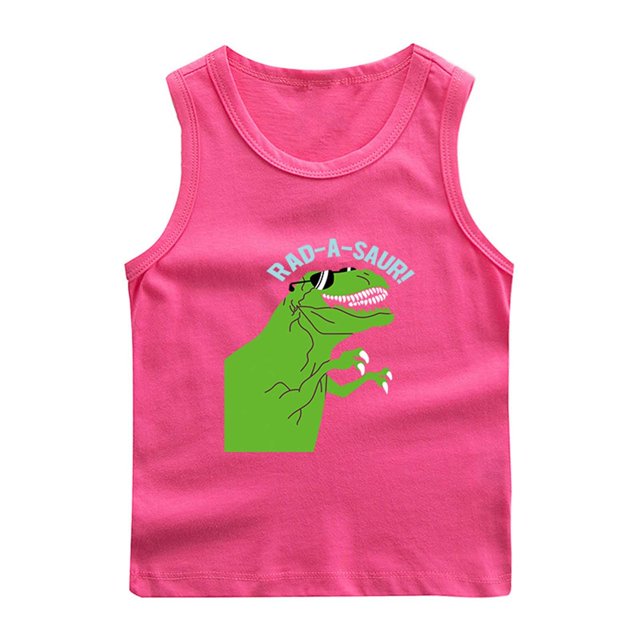 RXIRUCGD 2025 Vêtements d'Été pour Enfants Chemise de Base à Col Rond Sans Manches pour Garçons