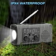 thumbnail image 4 of 2X Emergency Radio Hand Crank Radio Multi-Function AM/FM/NOAA Solar Hand Crank Emergency Radio SOS Alarm 4000mah Gray, 4 of 7