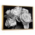 thumbnail image 2 of Designart Bouquet de roses noir et blanc ART MURAL À CADRE FLOTTÉ, 2 of 3
