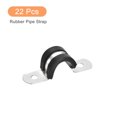 thumbnail image 3 of Unique Bargains 22Pack 1/2' Cable Clamp U Shape Stainless Steel Rubber Cushioned Pipe Strap, 3 of 5