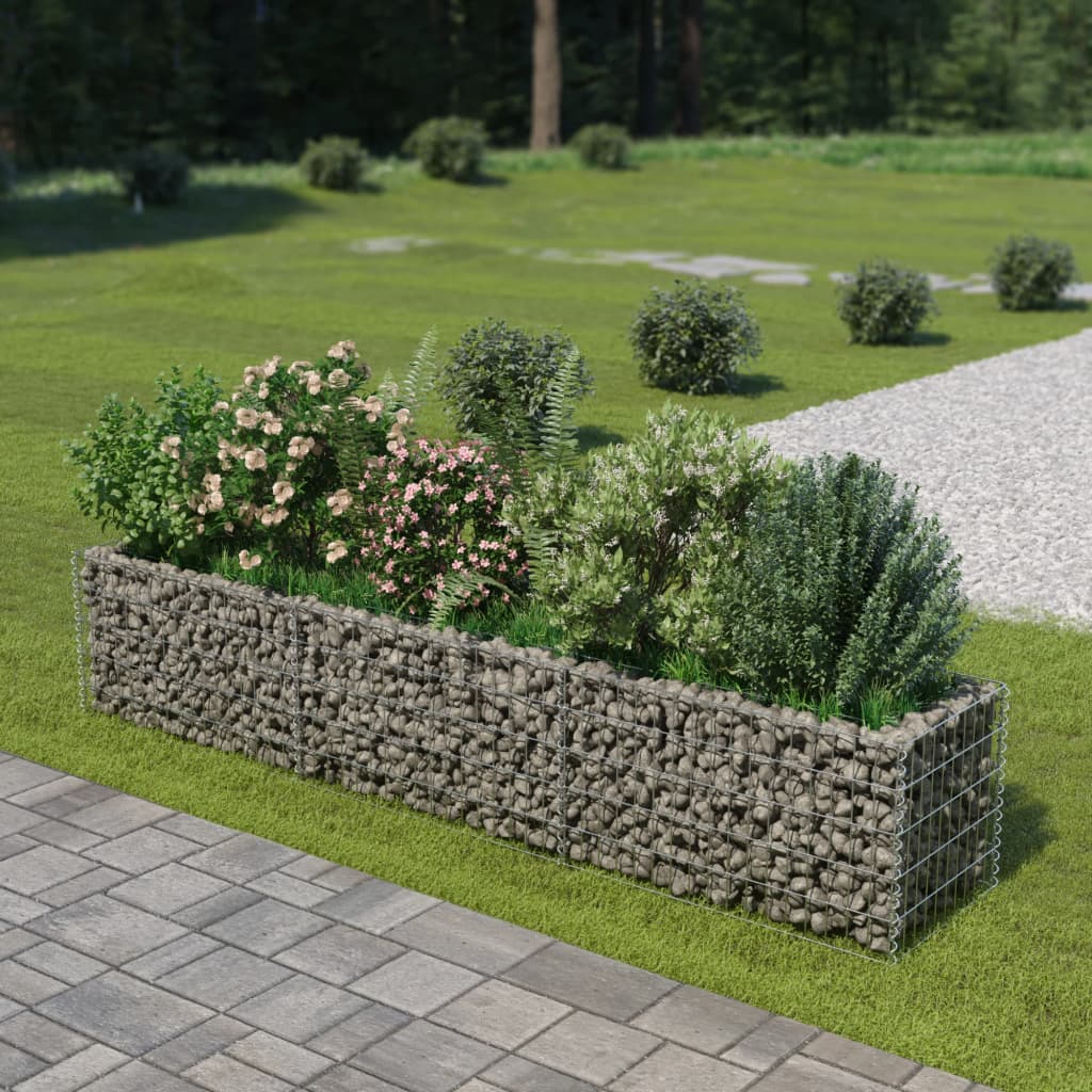 vidaXL Gabion Lit Surélevé Acier Galvanisé 270x50x50 cm