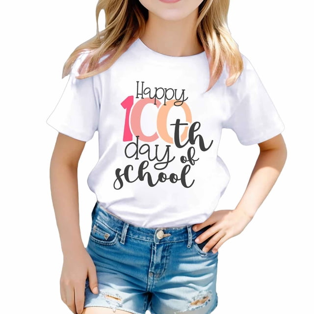 TZEWGL Chemise Mignonne pour Tout-Petit Imprimé Graphique Mignon Col Rond Manches Courtes pour Nouveau-Nés Taille 4-5T