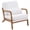 Ours en Peluche Blanc, variante sur Ktaxon Fauteuil d'Appoint de Style Moderne du Milieu du Siècle, Fauteuil en Lin avec Structure en Bois Massif Orange