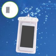 Fridja Waterproof Phone Pouch, Clear Screen Floatable Waterproof Phone Pouch, Universal Waterproof Cell Phone Case, Underwater Photography for Swimming, Rafting, Diving, 8.07×4.13in, White