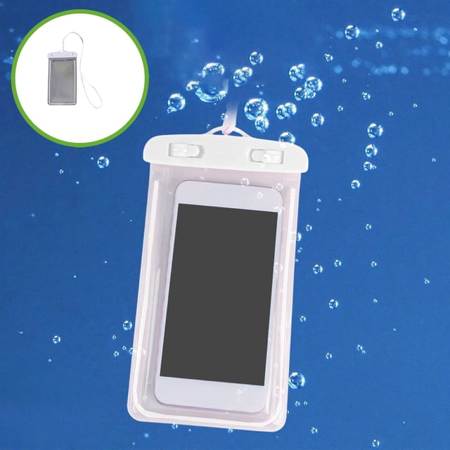 Fridja Waterproof Phone Pouch, Clear Screen Floatable Waterproof Phone Pouch, Universal Waterproof Cell Phone Case, Underwater Photography for Swimming, Rafting, Diving, 8.07×4.13in, White