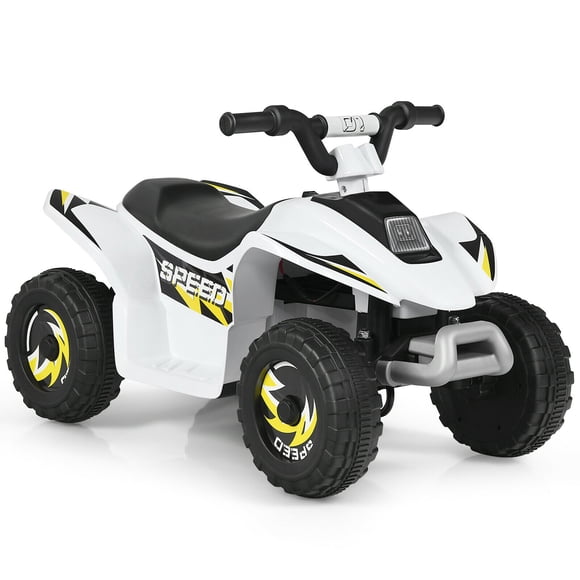 Gymax 6V Kids Electric Quad ATV 4 Wheels Ride On Toy Toddlers Forward & Reverse White