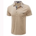 thumbnail image 2 of HKEJIAOI Chemise Blouse Homme Décontractée Mode Manches Courtes à Carreaux Col Rabattu à Boutons, 2 of 6
