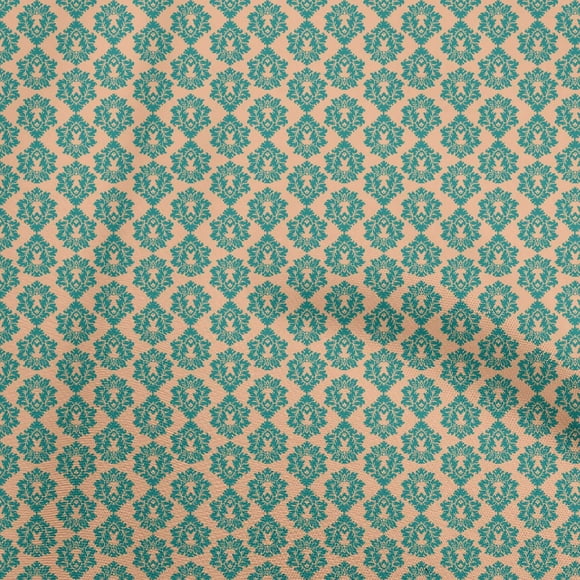 oneOone Cotton Poplin Twill Peach Fabric Geometric Craft Projects Decor Fabric Printed By The Yard 56 Inch Wide