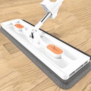 Danhjin Mop Hand-washing-free Household Flat Mop 2 Mops 1 Foldable Bucket Mop and Bucket Set