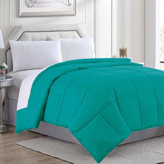 Goose Down Alternative Microfiber Quilted Solid Comforter - Queen/Ceramic Blue