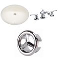 thumbnail image 1 of American Imaginations 19.75-in. W Oval Bathroom Undermount Sink Set In Biscuit - Chrome Hardware AI-26627, 1 of 8