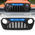 thumbnail image 1 of AMERICAN MODIFIED Demon Grille w/Blue Lights for 18-21 Wrangler/Gladiator, 1 of 8